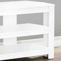 Monarch Specialties I 2567 Tv Stand, 42 Inch, Console, Media Entertainment Center, Storage Shelves, Living Room, Bedroom, Laminate, White, Contemporary, Modern