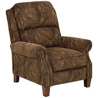Kensington Hill Beaumont Warm Brown Paisley Patterned Recliner Chair Traditional Armchair Comfortable Push Manual Reclining Footrest Adjustable For Bedroom Living Room Reading Home Relax Office