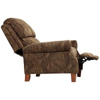 Kensington Hill Beaumont Warm Brown Paisley Patterned Recliner Chair Traditional Armchair Comfortable Push Manual Reclining Footrest Adjustable For Bedroom Living Room Reading Home Relax Office