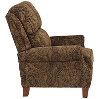 Kensington Hill Beaumont Warm Brown Paisley Patterned Recliner Chair Traditional Armchair Comfortable Push Manual Reclining Footrest Adjustable For Bedroom Living Room Reading Home Relax Office