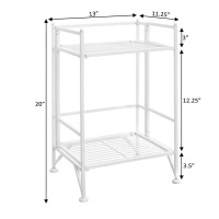 Convenience Concepts Xtra Storage 2 Tier Folding Metal Shelf, White