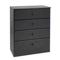 Prepac Astrid 4 Drawer Dresser For Bedroom, Chest Of Drawers, Bedroom Furniture, Clothes Storage And Organizer, 16 D X 30 W X 3625 H, Black, Bdbr-0401-1