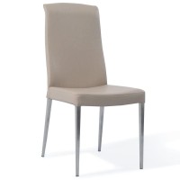 Zuri Furniture Modern Beige Leatherette Upholstered Sawyer Dining Chair