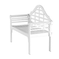 Plow & Hearth 62A79-Wh Lutyens Eucalyptus Wood Garden Bench, White