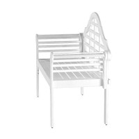 Plow & Hearth 62A79-Wh Lutyens Eucalyptus Wood Garden Bench, White