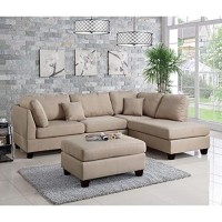 Poundex Pdex- Upholstered Sofassectionalsarmchairs, Sand