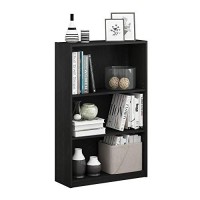 Furinno Jaya Simple Home 3-Tier Adjustable Shelf Bookcase, Black