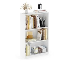 Furinno Jaya Simple Home 3-Tier Adjustable Shelf Bookcase, White