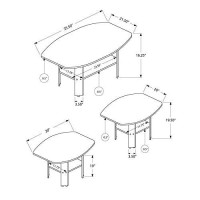 Monarch 3 Piece Table Set, Grey