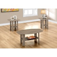 Monarch Specialties 7927P Table, 3Pcs Set, Coffee, End, Side, Accent, Living Room, Laminate, Brown, Transitional Set-3Pcs Dark Taupe, 355 L X 215 W X 1625 H