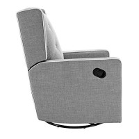 Baby Relax Modern Mikayla Swivel Glider Recliner Chair, Gray Linen