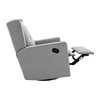 Baby Relax Modern Mikayla Swivel Glider Recliner Chair, Gray Linen