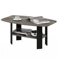 Furinno Simple Design Coffee Table, French Oak Greyblack