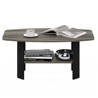 Furinno Simple Design Coffee Table, French Oak Greyblack