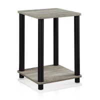 Furinno Turn-N-Tube Haydn End Table, 1-Pack, French Oak Greyblack