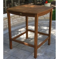 Outdoor Interiors 65432 Square Height Dining Bar Table, 34 X 34 40, Brown
