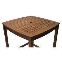 Outdoor Interiors 65432 Square Height Dining Bar Table, 34 X 34 40, Brown