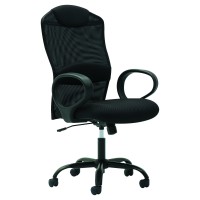 Oif Mesh High-Back Task Chair, Fixed Loop Arms, Black