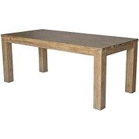 New Pacific Direct Bedford 75 Rect Dining Table Square Legs,Solid Acacia Wood,Distressed Natural