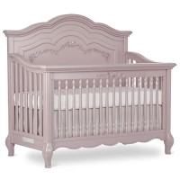 Evolur Aurora 5-In-1 Convertible Crib In Dusty Rose, Greenguard Gold Certified, Features 3 Mattress Height Settings, Sturdy And Spacious Baby Crib, Wooden Furniture