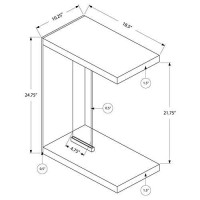 Monarch Specialties , C Table - Tempered Glass Accent Table, Glossy White C-Table