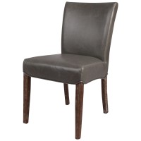 New Pacific Direct Beverly Hills Bonded Leather, Set Of 2 Dining Chairs, Vintage Gray