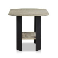 Furinno Simple Design End Table, 2-Pack, French Oak Greyblack