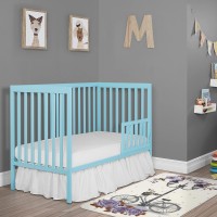 Dream On Me Universal Convertible Crib Toddler Guard Rail In Aqua Sky, Compatible With Select Cribs, Crib To Toddler Bed Conversion, Easily Attachable