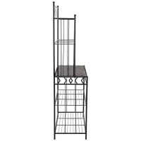Kings Brand Furniture - 5-Tier Standing Kitchen Bakers Rack For With Storage Microwave Stand, Metal Frame With Marble Finish - Black
