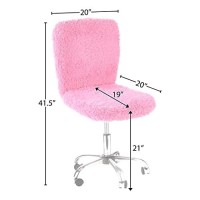 Urban Shop Faux Fur Task Chair, Pink
