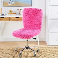 Urban Shop Faux Fur Task Chair, Pink