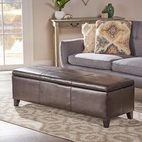 Christopher Knight Home Glouster Pu Storage Ottoman, Brown