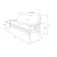 Kodiak Furniture Monterey Futon Set, No Drawers, With Espresso Base And Suede Black Mattress