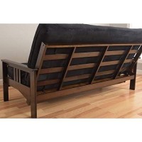 Kodiak Furniture Monterey Futon Set, No Drawers, With Espresso Base And Suede Black Mattress