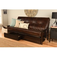 Kodiak Furniture Monterey Futon Set No Drawers With Espresso Base And Oregon Trail Java Mattress