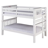 Camaflexi Santa Fe Mission Low Bunk Bed Twin Over Twin - Bed End Ladder Whitewhitetwincontemperarysolid Wood