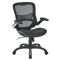 Office Star Mesh Back & Seat, 2-To-1 Synchro & Lumbar Support Managers Chair, Black