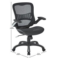Office Star Mesh Back & Seat, 2-To-1 Synchro & Lumbar Support Managers Chair, Black