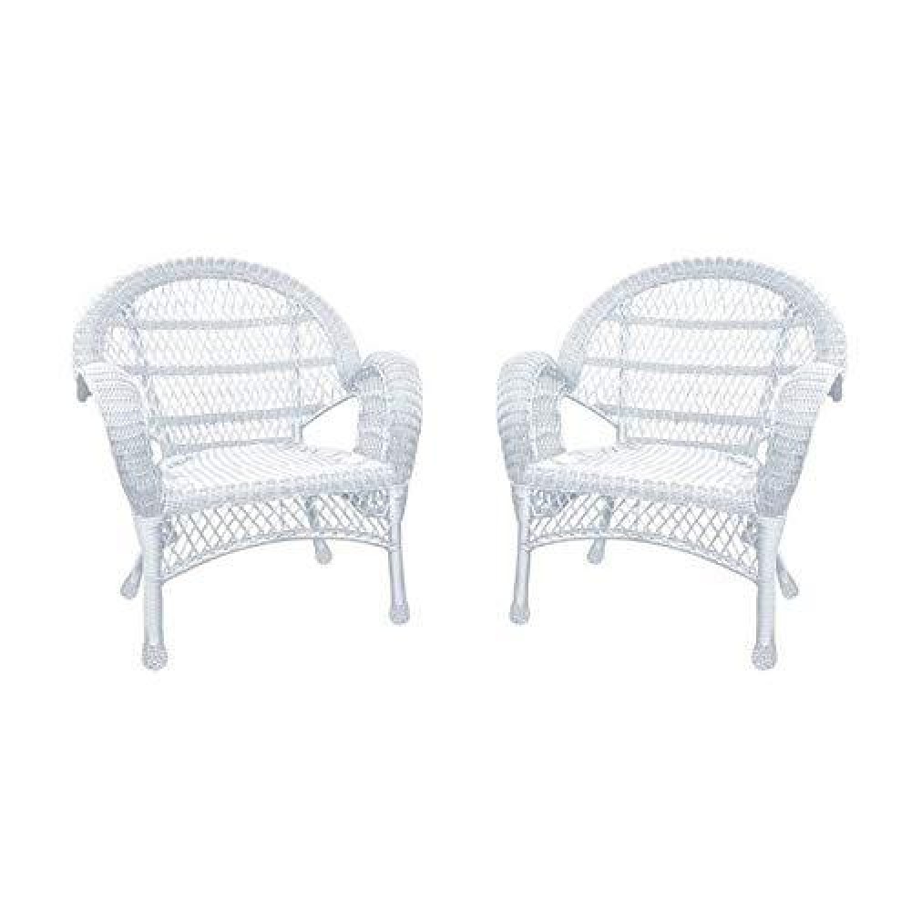 Jeco White Wicker Chair - Set Of 4