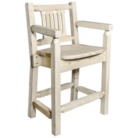 Montana Woodworks Homestead Collection Captains Barstool, Clear Lacquer Finish