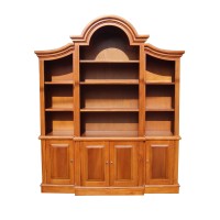 D-Art Arch Top Library Bookcase Cabinet - In Mahogany Wood