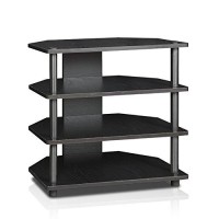 Furinno Turn-N-Tube Easy Assembly 4-Tier Petite Tv Stand , Blackwood