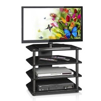 Furinno Turn-N-Tube Easy Assembly 4-Tier Petite Tv Stand , Blackwood