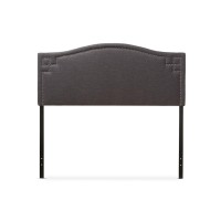 Baxton Studio Aubrey Upholstered Queen Headboard In Dark Gray