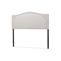 Baxton Studio Aubrey Upholstered Queen Headboard In Dark Gray