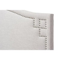 Baxton Studio Aubrey Upholstered Queen Headboard In Dark Gray