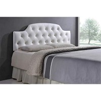 Baxton Studio Morris Modern And Contemporary White Faux Leather Upholstered Button-Tufted Scalloped Twin Size Headboard