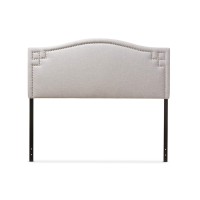 Baxton Studio Aubrey Upholstered Full Headboard In Grayish Beige