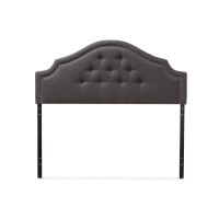 Baxton Studio Cora Upholstered Twin Headboard In Dark Gray