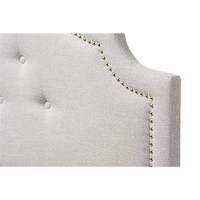 Baxton Studio Cora Upholstered Twin Headboard In Dark Gray